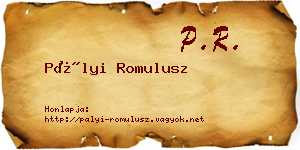 Pályi Romulusz névjegykártya