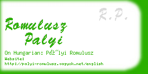 romulusz palyi business card